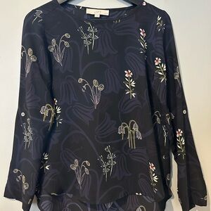 LOFT | Navy Floral Women's Blouse
